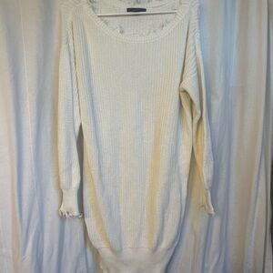 Forever 21 Cream Long Sleeve Dress